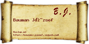 Bauman József névjegykártya