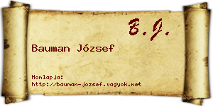 Bauman József névjegykártya